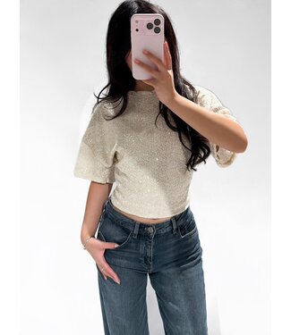 SEQUIN TEE - OFF WHITE