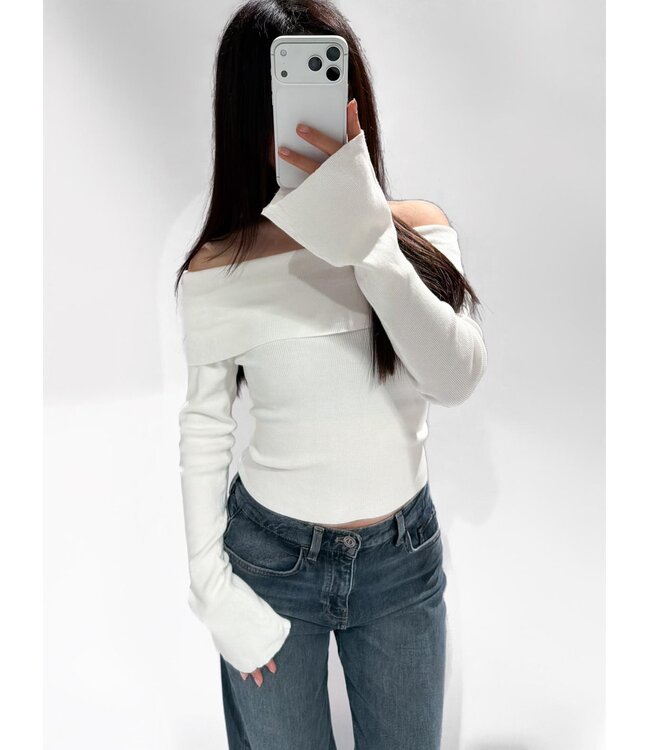 AUDREY OFF SHOULDER TOP - LVC1082 - WHITE