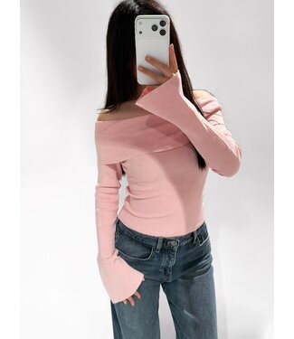 AUDREY OFF SHOULDER TOP - LVC1082 - PINK