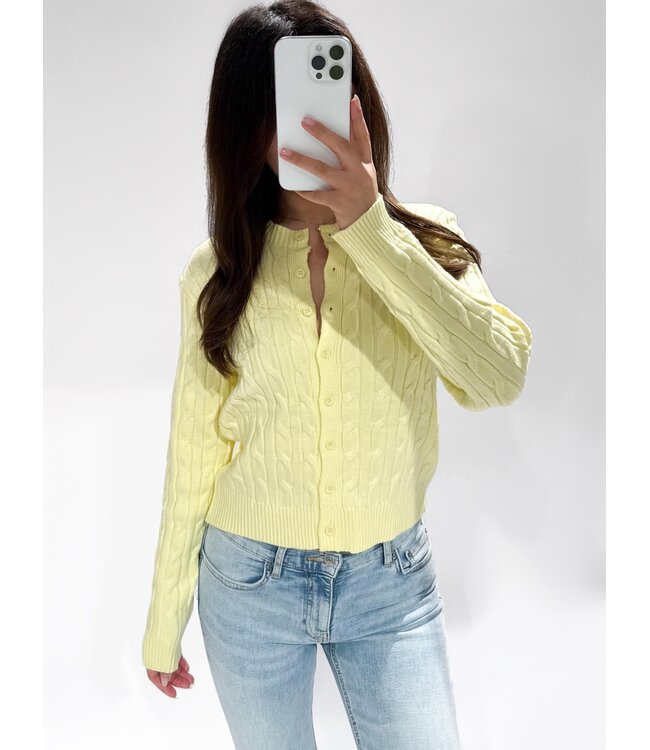 CLARA CABLE CARDIGAN - LVC1052 - LEMON