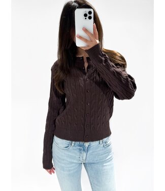 CLARA CABLE CARDIGAN - LVC1052 - BROWN