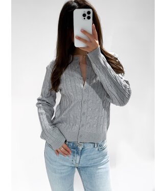CLARA CABLE CARDIGAN - LVC1052 - GREY