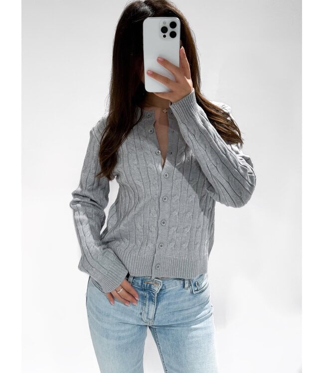 CLARA CABLE CARDIGAN - LVC1052 - GREY