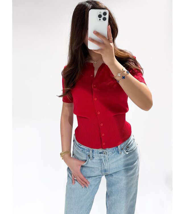 JOSIE CARDIGAN - RED- LVC1031