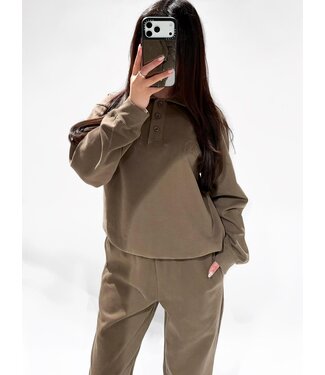 REDEFINED POLO SWEATER - RF0054 - DARK TAUPE