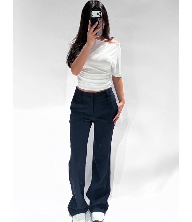 LUCIA FLARED TROUSERS - LVC1077 - NAVY