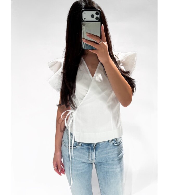 KIMMY WRAP TOP - WHITE