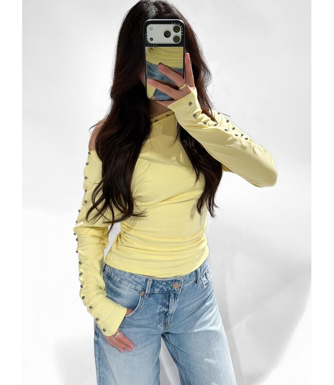 EMMA STUDS TOP - LEMON