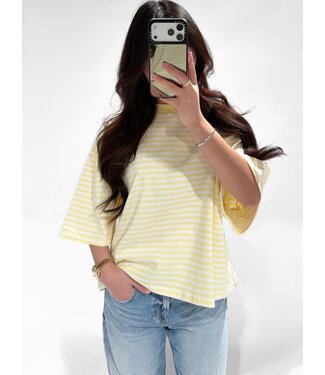 (PRE-ORDER) REDEFINED STRIPE TEE - RF0060 - LEMON/WHITE