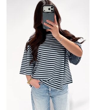 (PRE-ORDER SIZE M/L) REDEFINED STRIPE TEE - RF0060 - SKY/NAVY