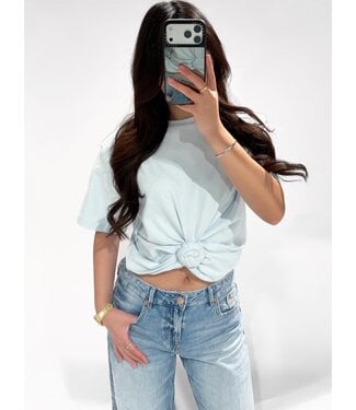 REDEFINED  SHOULDER PAD KNOT TEE - RF0059 - SKY