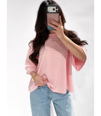 STRIPE TEE - PINK/BLUSH