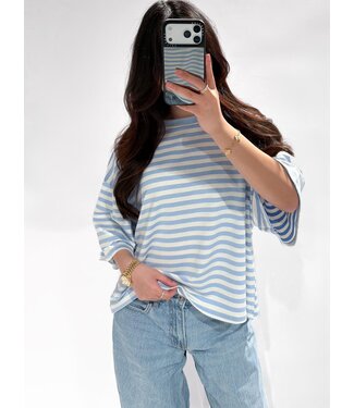 STRIPE TEE - BLUE/SKY
