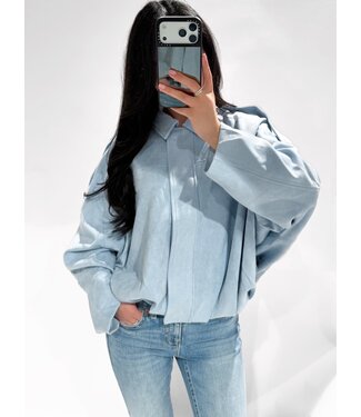 ROSIE SUEDE JACKET - LVC1055-1 - DUSTY BLUE