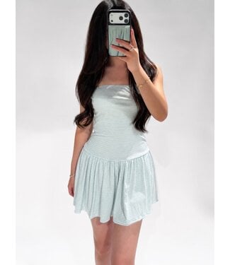 STRIPE PLAYSUIT - BLUE