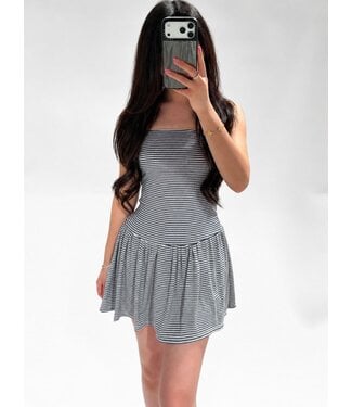 STRIPE PLAYSUIT - NAVY