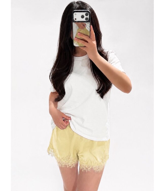 LACE SHORTS - LVC1133 - YELLOW