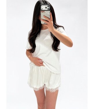 LACE SHORTS - LVC1133 - WHITE