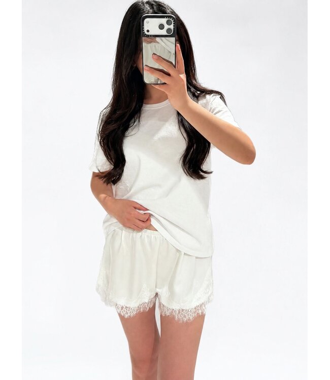 LACE SHORTS - LVC1133 - WHITE