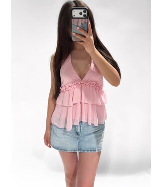 ZYLA HALTER TOP - PINK