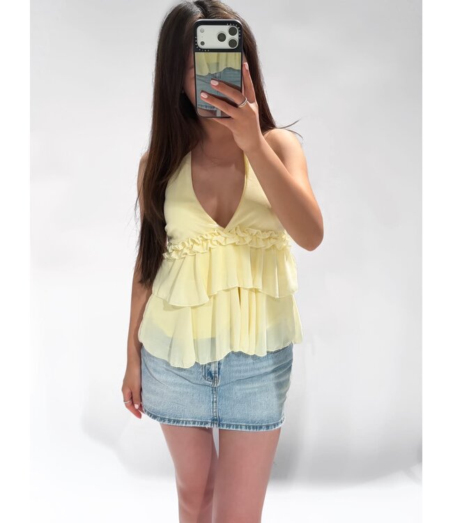 ZYLA HALTER TOP - LEMON