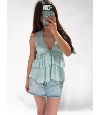 ZYLA HALTER TOP - SAGE