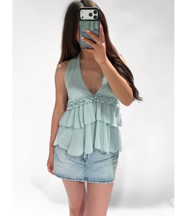 ZYLA HALTER TOP - SAGE