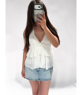 ZYLA HALTER TOP - WHITE