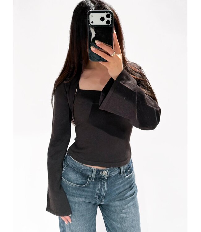 TANK CARDIGAN SET - LVC1081 - BROWN