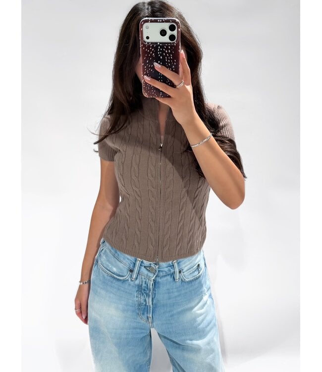 WREN CABLE ZIP TOP  - LVC1138 - TAUPE