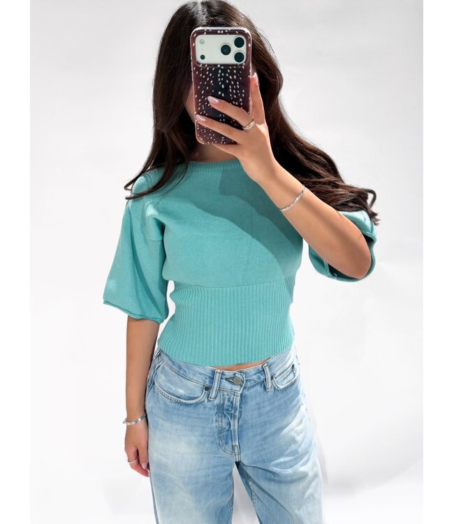 SOLENE TOP - TURQUOISE
