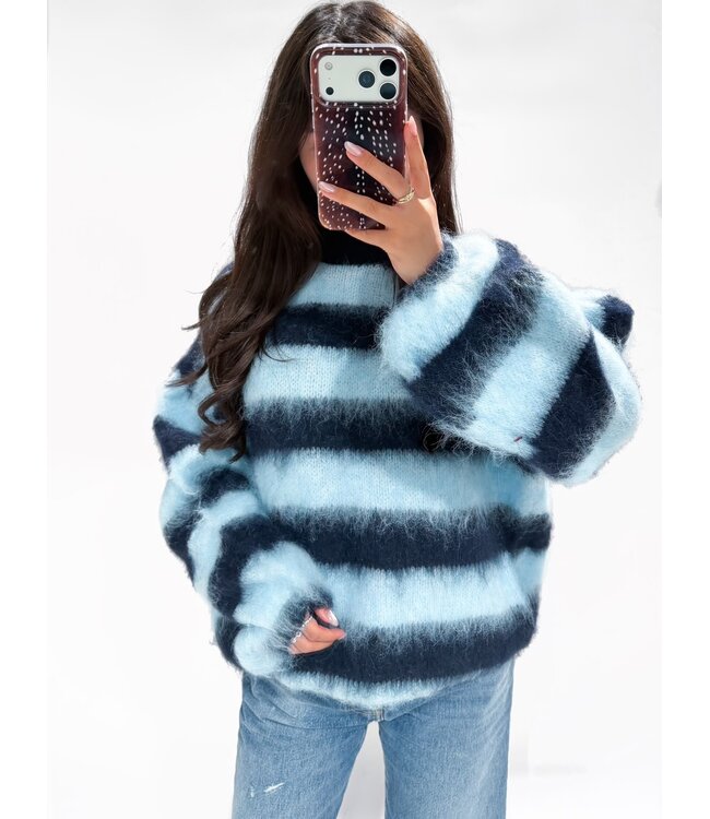 MOLLY SWEATER - NAVY/SKY