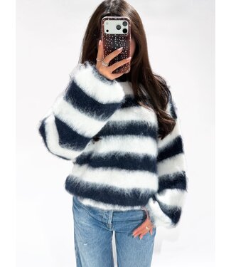 MOLLY SWEATER - NAVY/WHITE