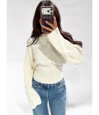 MAE CABLE SWEATER - LVC1140 - WHITE