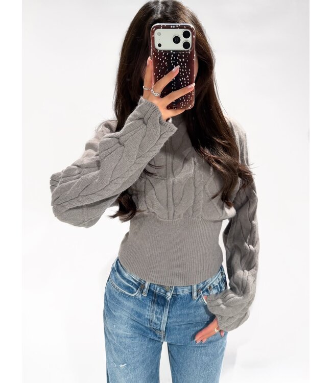 MAE CABLE SWEATER - LVC1140 - TAUPE
