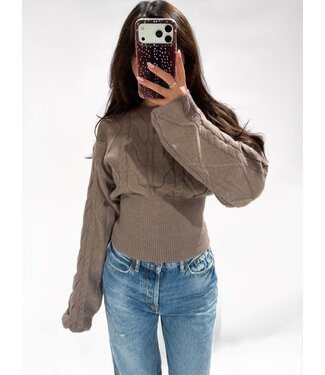 MAE CABLE SWEATER - LVC1140 - BROWN