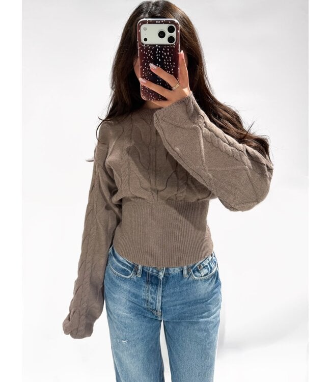 MAE CABLE SWEATER - LVC1140 - BROWN