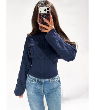 MAE CABLE SWEATER - LVC1140 - NAVY
