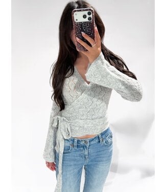 PENELOPE WRAP CARDIGAN - GREY