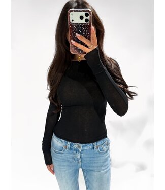 BASIC CASHMERE TOP - D28667 - BLACK