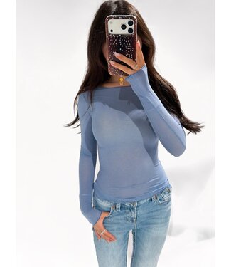 BASIC CASHMERE TOP - D28667 - DENIM