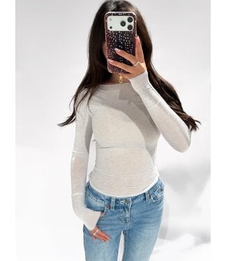 BASIC CASHMERE TOP - D28667 - GREY
