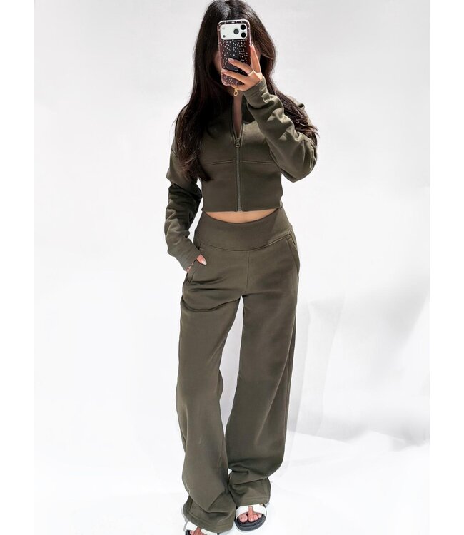 WIDE LEG JOGGER - RF0066 - ARMY GREEN