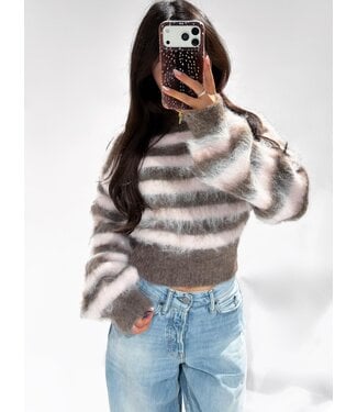 (PRE-ORDER) POLLY SWEATER - BROWN/PINK