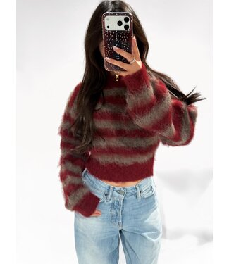 POLLY SWEATER - RED/BROWN