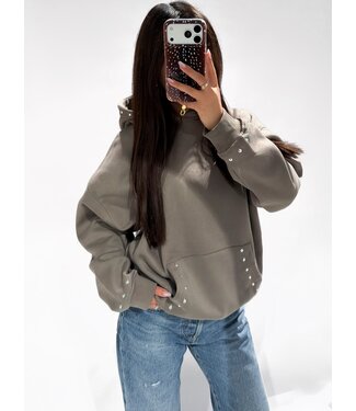 STUDS HOODIE - RF0063 - DARK OLIVE