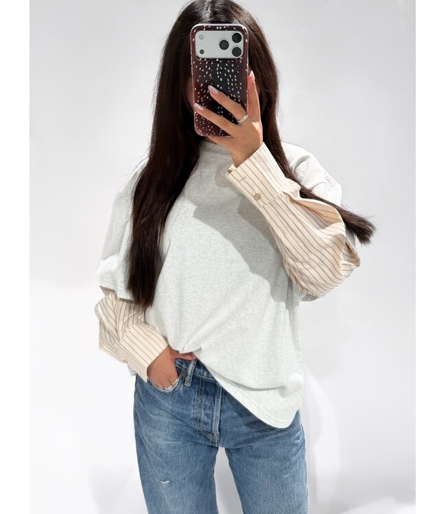 LAYERED LONGSLEEVE TOP - RF0062 - BEIGE