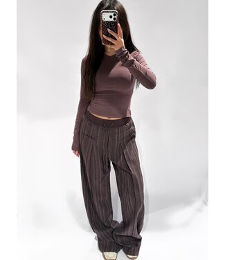 STRIPE TROUSERS - LVC1145 - BROWN