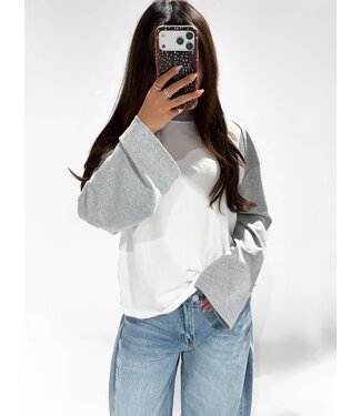BASEBALL LONG SLEEVE - GREY/WHITE