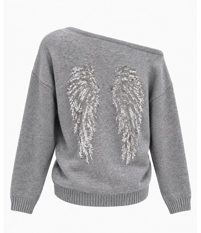 ANGEL WINGS SWEATER - GREY